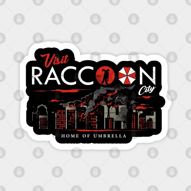 VISIT RACCOON Magnet by arace