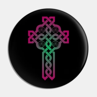 Celtic Cross With Triskeles Pin