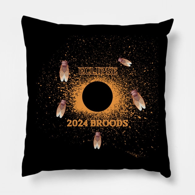 Eclipse and 2 Cicada Broods Pillow by ArtisticEnvironments