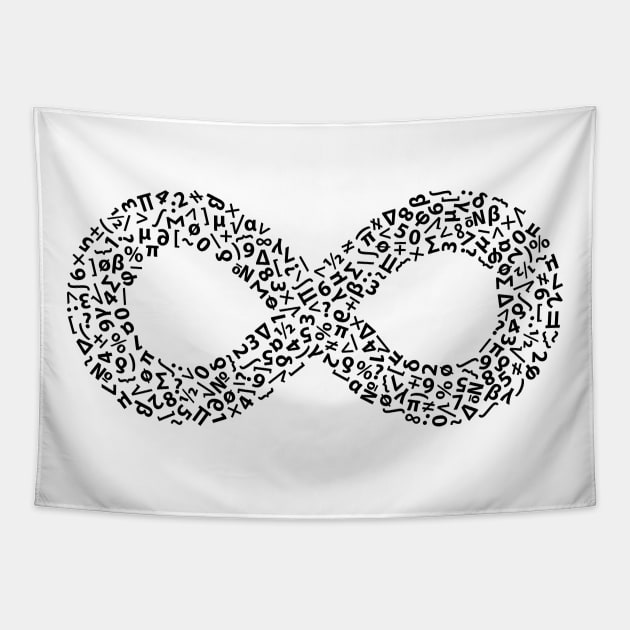 Infinity symbol black V.1 Tapestry by PrintablesPassions