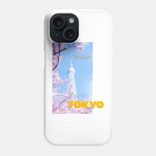 TOKYO STICKER Tokyo: where the neon lights dance with tradition Phone Case