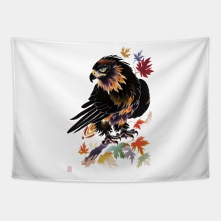 Traditional Black Eagle Tapestry