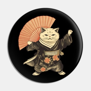 Edo cat t-shirt Pin