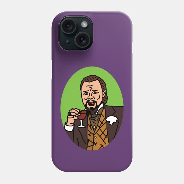 Face of Leo Laughing and Drinking Wine Memes Phone Case by ellenhenryart