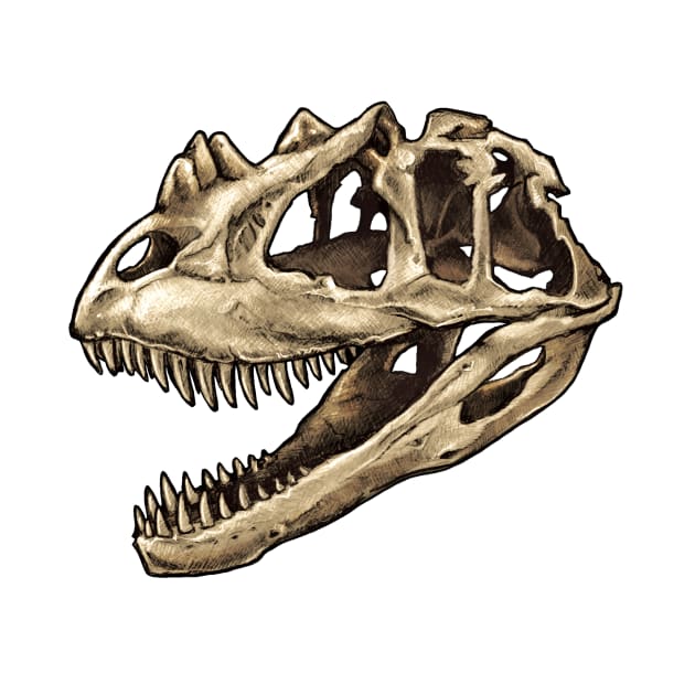 Dinosaur Skull Ceratosaurus Sticker by CassWArt