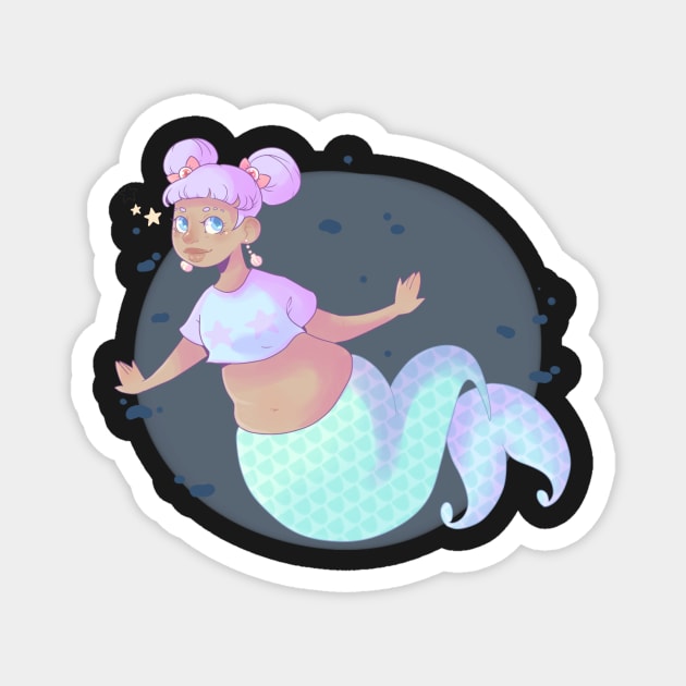 Chubby Mermaid Magnet by kasumiblu