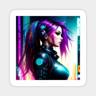 Beautiful Cyberpunk Girl [Design 1] Magnet