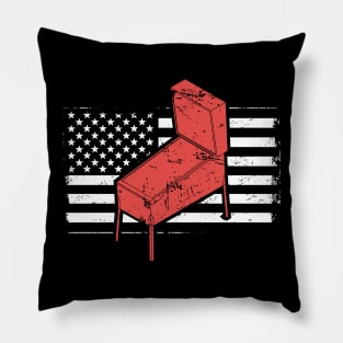 American Flag And Arcade Pinball Machine Pillow