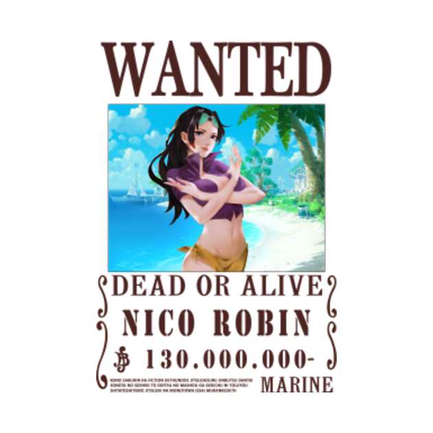 Discover Nico Robin Wanted One Piece Anime T-Shirt