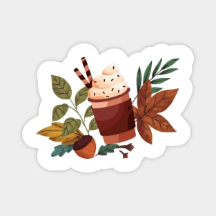 Pumpkin Spice Latte Fall Design Magnet