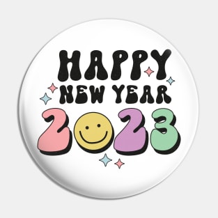 Groovy Happy New Year 2023 Pin