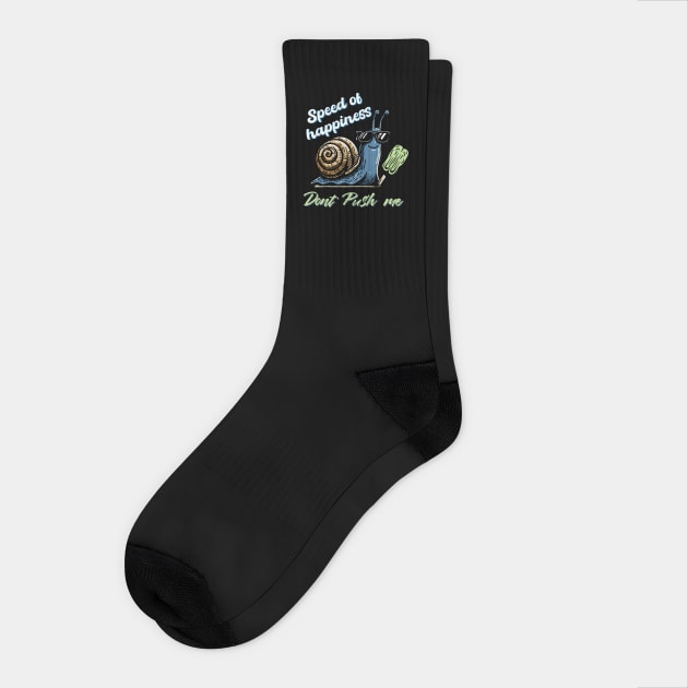 Speed of Happiness - Chill Snail Vibes Socks by Mara Bun