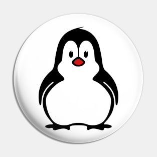 Peggy the Penguin Cartoon Emoticon Pin