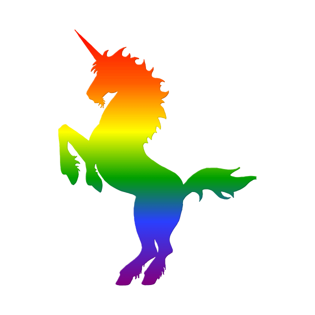 Rainbow Unicorn Silhouette by ferinefire