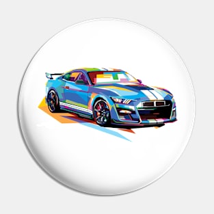 Blue Ford Mustang, Artwork painting Pin