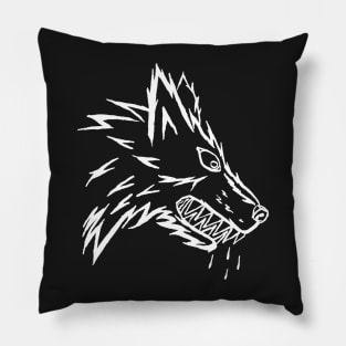 Dark and Gritty Werewolf (white) Pillow