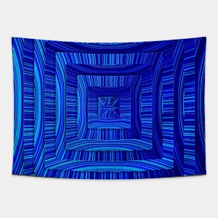 Blue 3d squares background Tapestry