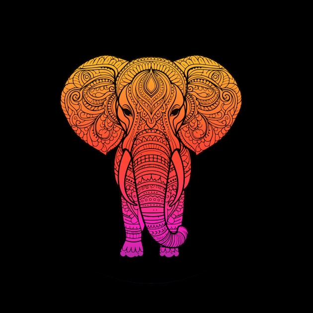 Elephant in color by Prints of England Art