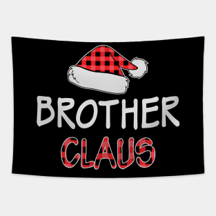 Brother Claus Red Plaid Santa Hat Matching Family Christmas Gifts Tapestry