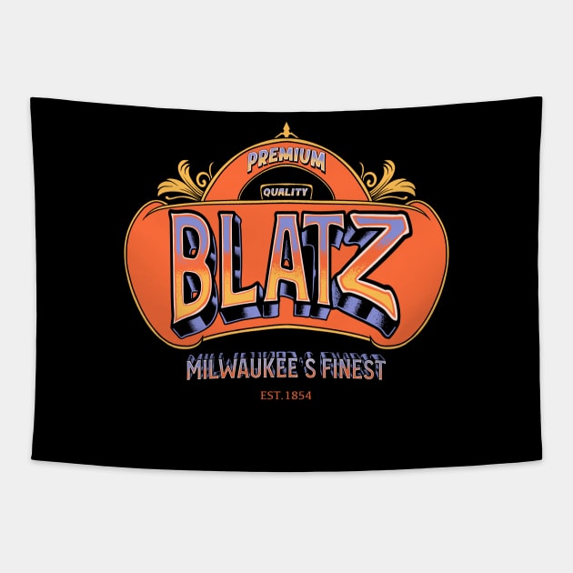 Blatz Logo Tapestry by margueritesauvages