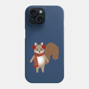 Woodland squirrel in earmuffs Phone Case