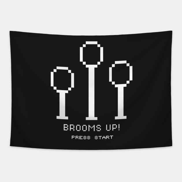 8 bit hoops (white) Tapestry by QuidditchGrindy