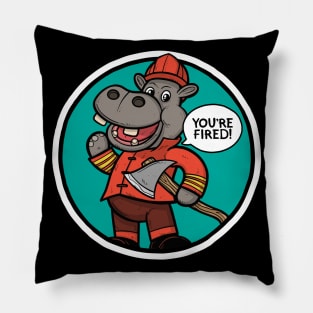 Hippopotamus Firefighter Pillow