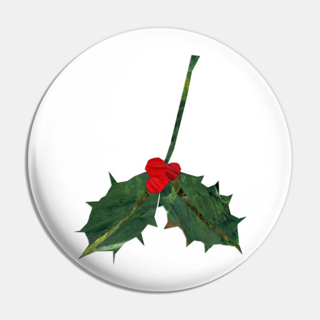 Holly sprig Pin by Babban Gaelg