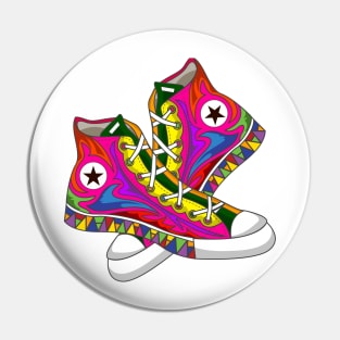 Abstract colorful shoe design Pin