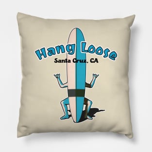 Santa Cruz California Hang Loose Surfboard Shaka Man Pillow