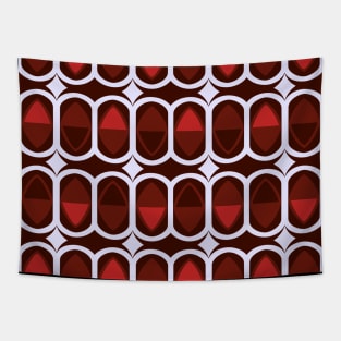 Retro Inspired Ruby Red Pattern Tapestry