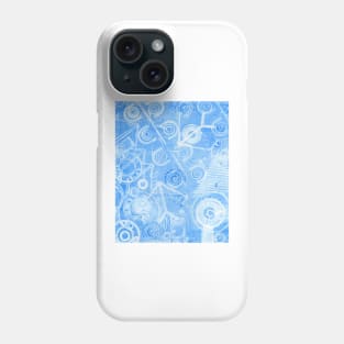 Techno 3 Monotype Ghost Print in Blue Phone Case