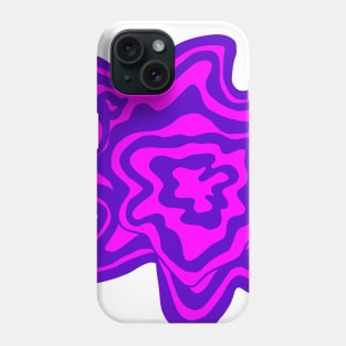 Trippy Topographic Contour Fluid Line Art Graphic Pink and Purple Phone Case