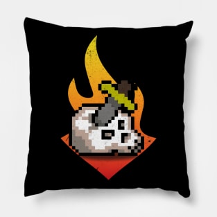 skull on fire Pillow