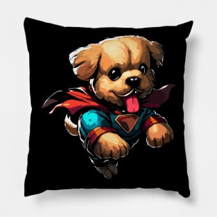 Superhero retro puppy dog Pillow