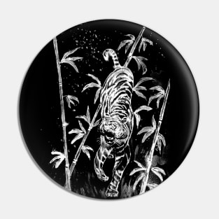 White Lines Tiger and Bamboo Pin