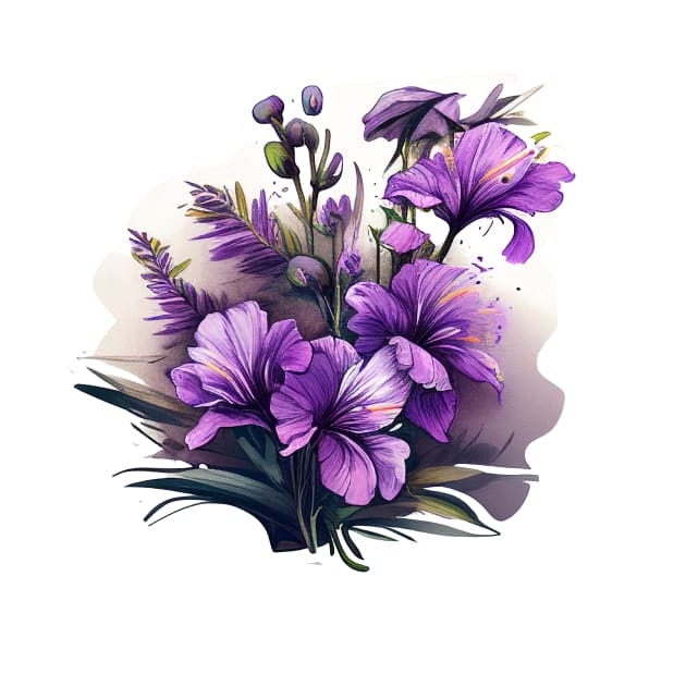 Purple Flowers by Mixtgifts