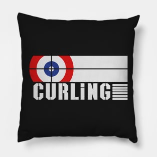 Curling winter sport curling with text Pillow