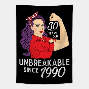 30th birthday Gift 30 Years Old Born in 1990 Unbreakable Tapestry