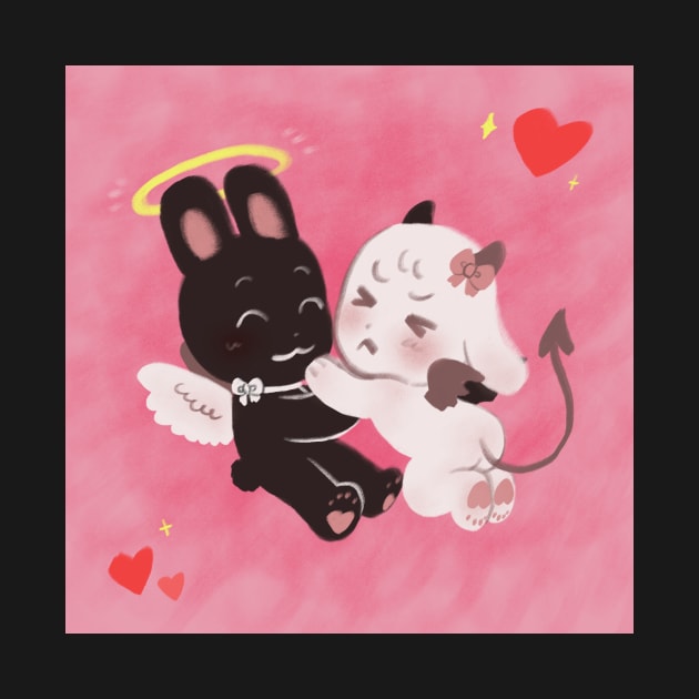 Devil angel bunnies by Citronlad