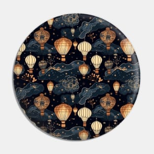 Enchanting Hanging Lanterns - Mystical Night Sky Design Pin