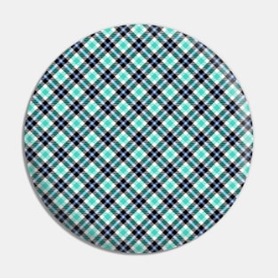 Green and blue plaid Pattern Pin