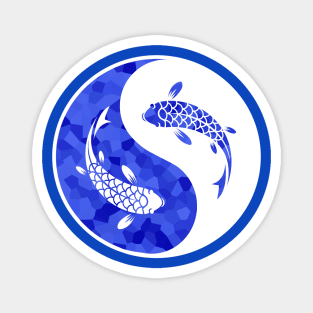 Blue And White, Koi Fish Lover Magnet