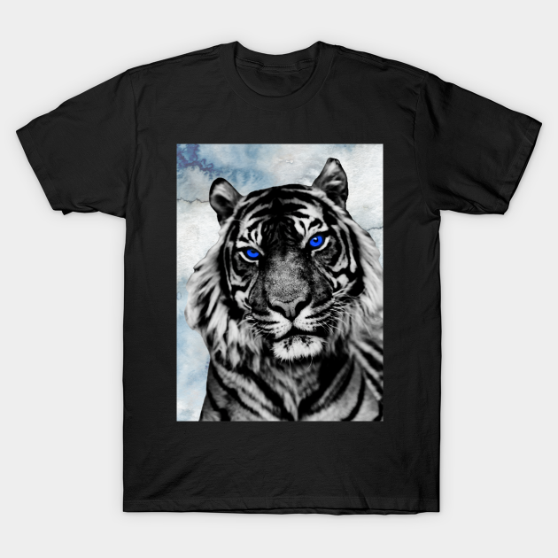 Tiger with Blue Eyes - Tiger Face - T-Shirt
