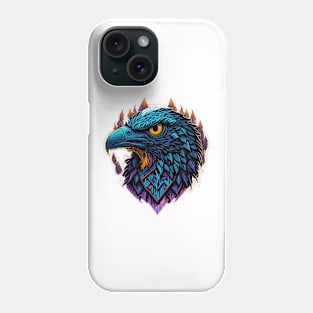 Vibrant Neon Vector Eagle Art Print Phone Case