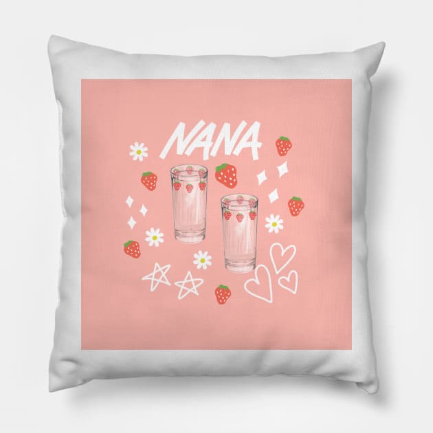 Nana anime strawberry glasses Pillow by little-axii