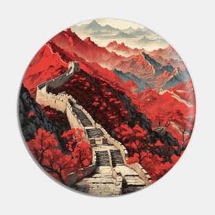 The Great Wall of China Vintage Poster Tourism Pin