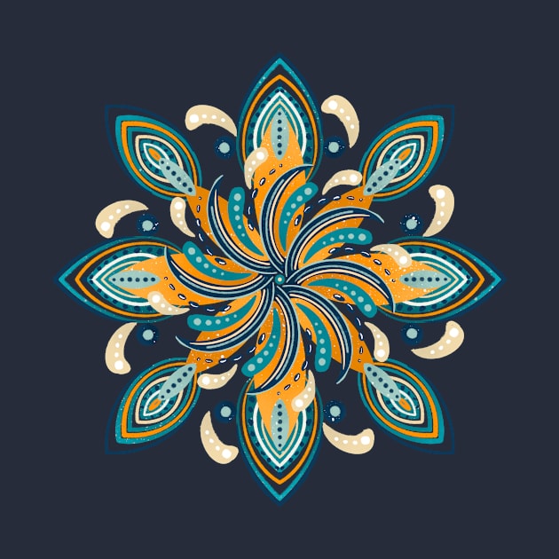 Surfers mandala - orange and teal palette by Home Cyn Home 