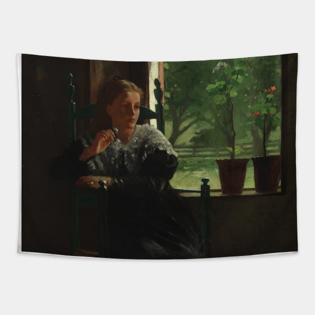 At the Window by Winslow Homer Tapestry by Classic Art Stall