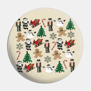 Holiday pattern, design, camouflage, Camo, Christmas Pin